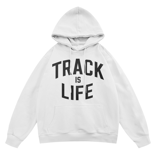 Track Is Life - Hoodie - White